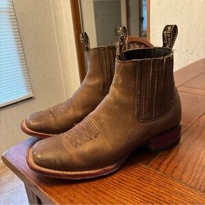 Wild West Boots Men’s 7 Short Square Toe Nubuck Leather Western Cowboy